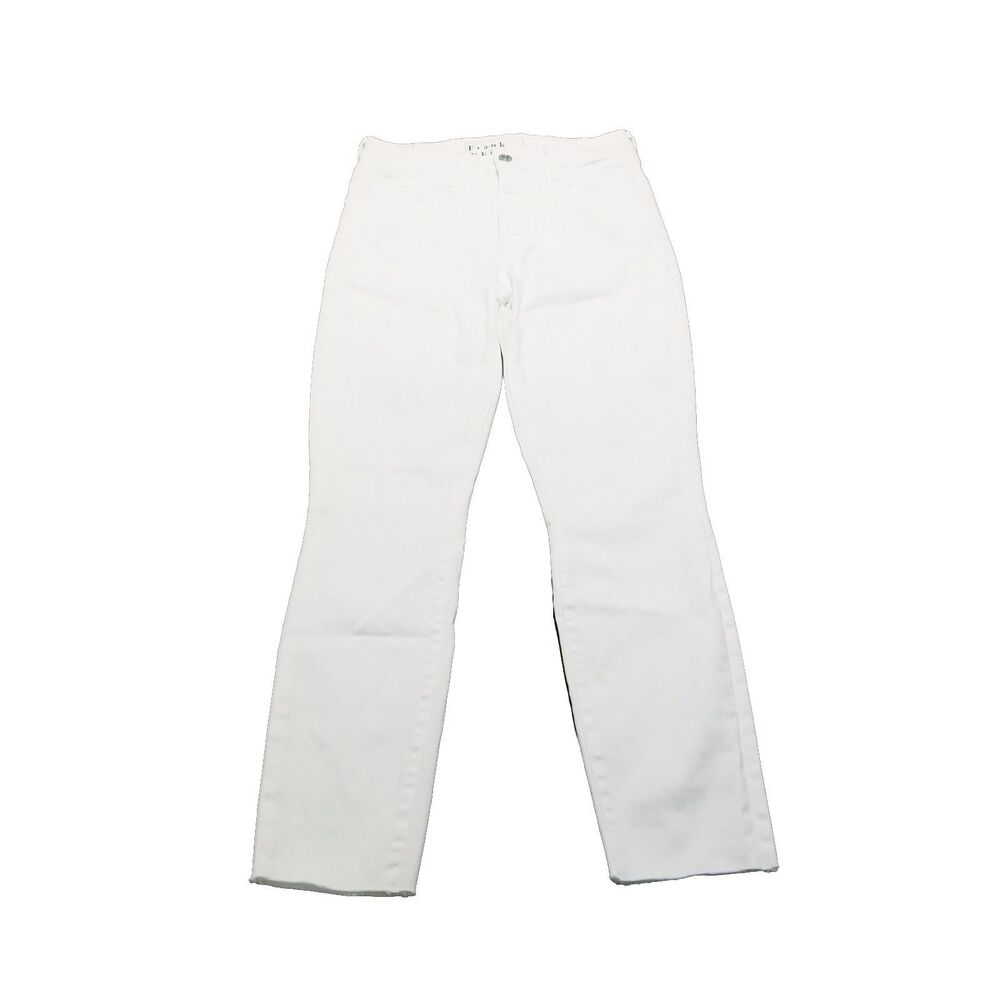 Frank & Eileen Sligo Jeans Women's Size 27 White Stretch Raw Hem USA (27x26)
